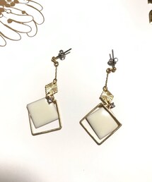 不明 | ダブルスクエアホワイトピアス(ピアス（両耳用）)