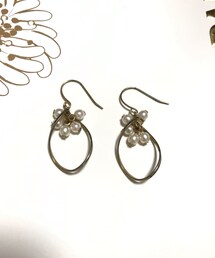 不明 | ねじれ楕円ミニパールピアス(ピアス（両耳用）)