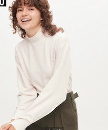 UNIQLO | ヒートテックコットンタートルネックT（長袖） 452620 カラー：01 OFF WHITE サイズ：WOMAN S(Tシャツ/カットソー)
