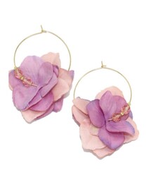osewaya | 【OLGA】ピアス カラフルフラワー フープピアス(ピアス（両耳用）)