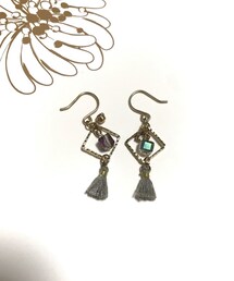 不明 | フリンジスクエアカラーピアス(ピアス（両耳用）)