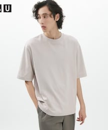 UNIQLO | エアリズムコットンオーバーサイズTシャツ ライトグレー XL(Tシャツ/カットソー)