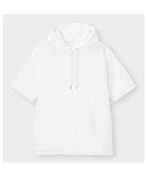 GU |  ダブルフェイスビッグパーカー(5分袖)(パーカー)