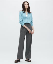 UNIQLO | タックワイドパンツ(丈長め76cm)(スラックス)