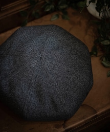 The Skilled Workers | ブラックシャンブレー ラージクラウン ベレー帽(ハンチング/ベレー帽)