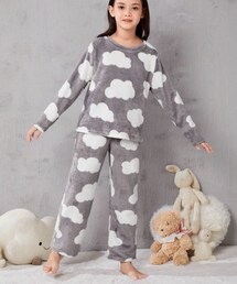 SHEIN | ￥1745 雲プリントフリースルームウェア　11y(ルームウェア/パジャマ)