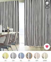 カーテンくれない | ブラック×ホワイト　ストライプ(100×200)(インテリア)