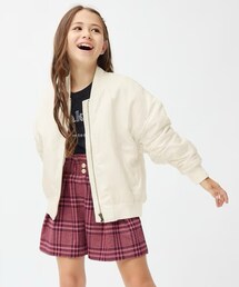 GU | GIRLSヒートパデッドリブブルゾン(160cm)(ミリタリージャケット)