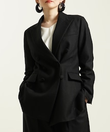 YUUGA | YUUGA レディース 6B ダブルブレスト テーラードジャケット セットアップ weaners wool collection 20-10-SU-01(テーラードジャケット)