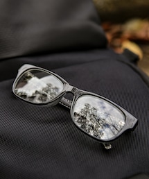 no brand | no brand 伊達メガネ レザー調テンプル(メガネ)