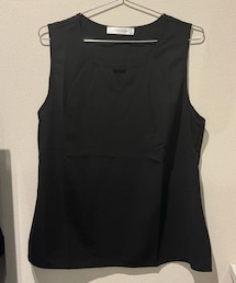 Amazon | Amazon Vネック ノースリーブ ブラック(Tシャツ/カットソー)
