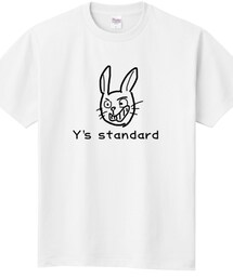 Y's  standard | 可愛い手書きのうさぎが前面にプリントされたシャツです。(Tシャツ/カットソー)
