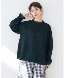 Samansa Mos2 | 【kazumi×SamansaMos2】リネンレースブラウス ¥6,490(税込)(シャツ/ブラウス)