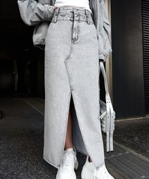 Glam Lips | ダブルウエスト DENIM スカート(デニムスカート)