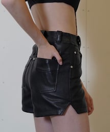 JUEMI | High-waisted Leather Shorts(その他パンツ)