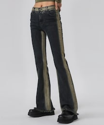 BLACK UP | メンデス配色ウォッシングブーツカットデニムパンツ(デニムパンツ)