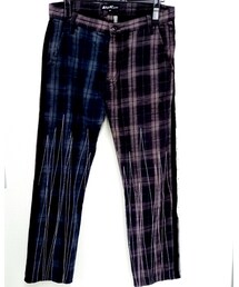 ANARC of hex | クレイジーパターン。膝下のステッチワーク。パッと見てプリュスかと。笑　見たことも聞いたこともどこで売ってるのかも知らないブランド。古着は奥が深い。(スラックス)