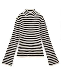 GRL | ボーダー柄フレアスリーブニットトップス(ニット/セーター)