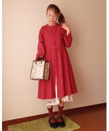 留めたver.が一番かわいいデザインなんだけどね! | 敢えて今回は外してコート風に着たかった!(福袋/福箱)