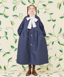 poppy | poppy あさぎーにょ  カラー···ブルー フード···フードなし 着丈···ロング 柄・デザイン···無地(ステンカラーコート)