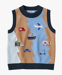 Familiar  | 乗り物柄コットンニットベスト(ベスト)