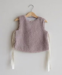 mes kids des fleurs | Faux fur vest(purple)(ベスト)