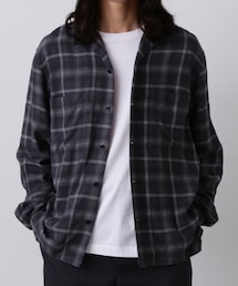 YLEVE | YLÈVE / BRUSHED RAYON CHECK OPEN/ COLLAR SHIRT(シャツ/ブラウス)
