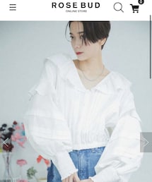 ROSE BUD | クロップドフリルブラウス(シャツ/ブラウス)