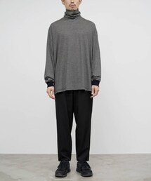 Graphpaper | Wool Border L/S Turtle Neck Tee(Tシャツ/カットソー)