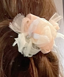 Handmade | 咲き編みシュシュ バレッタ(バレッタ/ヘアクリップ)