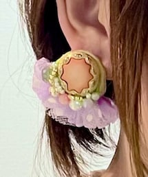 Handmade | 大ぶり ボタンピアス(ピアス(片耳用))