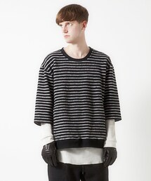 Wizzard | LAYERED BORDER SWEAT(ニット/セーター)