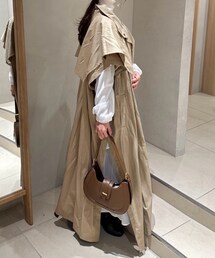 AERMA | 2way sleeveles trenchcoat（brown）(トレンチコート)