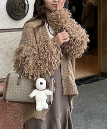 AERMA | loop fringe cable cardigan (brown)(カーディガン/ボレロ)