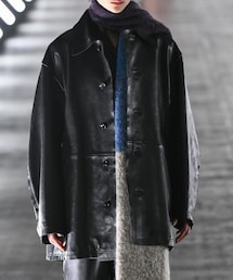YOKE | Cut-Off Leather Car Coat(ジャケット/アウター)