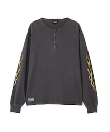 schott | schott ファイヤーパターン　ヘンリーロングT(Tシャツ/カットソー)