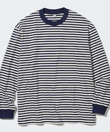 UNIQLO | ユニクロ ウォッシュコットンボーダーTシャツ(Tシャツ/カットソー)