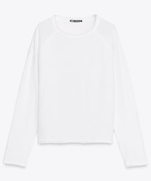 ZARA | ウォッシュ加工フランネルコットンTシャツ(Tシャツ/カットソー)