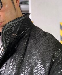 古着 | 蛇皮の型押しレザー。お気に入り。(ジャケット/アウター)