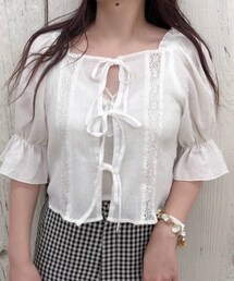 one after another NICE CLAUP | 【Petite】ribbon blouse(シャツ/ブラウス)