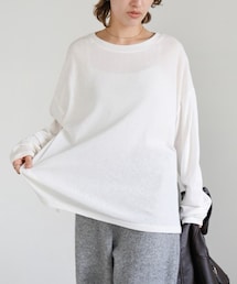 select MOCA | スラブシアークルーネックトップス(Tシャツ/カットソー)