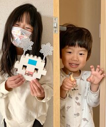 元気なようせいさん達🧚 | ブロックで作ったトナカイ🦌🎄と最近ゲットしたスティギモロク🦖ジュラシックワールド炎の王国でオーウェンを助けた萌えキャラ🥹💓(おもちゃ)