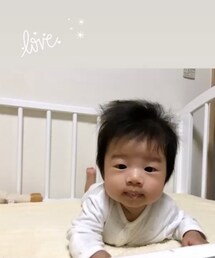 2ヶ月17日で寝返り👀✨ | 早すぎる…何度も寝返り阻止してた(笑)(その他)