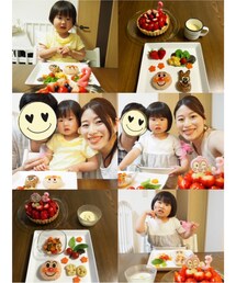 SARAお誕生日ご飯🍽🎂 | 2・3歳はアンパンマン😊(食器)