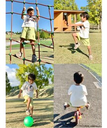 公園遊び🌲🐿️ | 遊具でたくさん遊んでバッティングしたり楽しみました⚾️ ˊ˗ キックバイクは足をつかずに坂道を上手に降りていきます🚲✨(アウトドア/スポーツ)