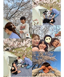 子供達とお花見🌸✨ | 今年はゆっくり時間が取れず… 私の仕事終わりにお花見しました😊🌸いつもの公園近くの広場にて☺️ここに来ると毎年子供達の成長を感じます💓小さな彼氏は私の髪の毛に桜の花びらを飾ってくれました🥹🌸(その他)