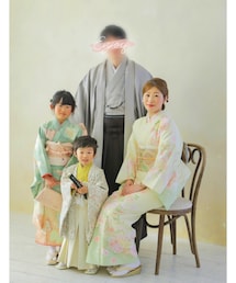 今年もよろしくお願いします🐰💕 | カラーリンクして七五三撮影出来ました💛(着物)