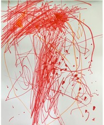 RENの描いた絵🥹❤️‍🔥 | 保育園で「みみずかいた！」　　　　　　　　　　　　　って見せてくれた🥹❤️‍🔥(その他)