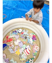 魚釣り🎣✨ | ママさん達に集まってもらって使った魚釣りゲーム🎣✨　　　　　　　　　　　　　　　　　　　色んな水辺の生き物がいて可愛い🥰　　　　　　　　　　　　　　　　　　　　　　　　　　　　　　　　　　🐬🦞🐟🪼🐠🦀🦕🦈🐊🐚🐢🐳🐙🐋🧜‍♀️(おもちゃ)