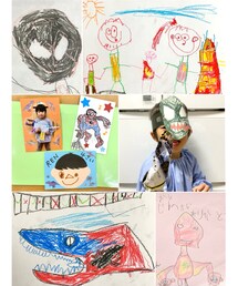 年少さんの思い出🎨✨ | 恐竜🦖好きは健在だけどスパイダーマン🕷️や　　　　　　アイアンマンが大好き✨絵も上手に😊　　　　　　　　家族の絵も描いてくれていて嬉しかった🥰　　　　　　お友達との協調性も身に付き大きく成長した1年✨　　　　　　　　昨年度の先生方ありがとうございました🥹✨(その他)